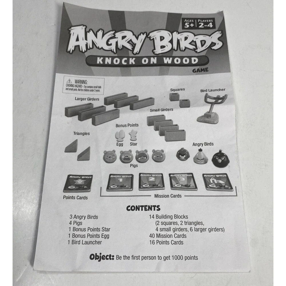 Angry Birds Knock on Wood Game(2010) Replacement Parts-Pig, Star, Launcher, Manu